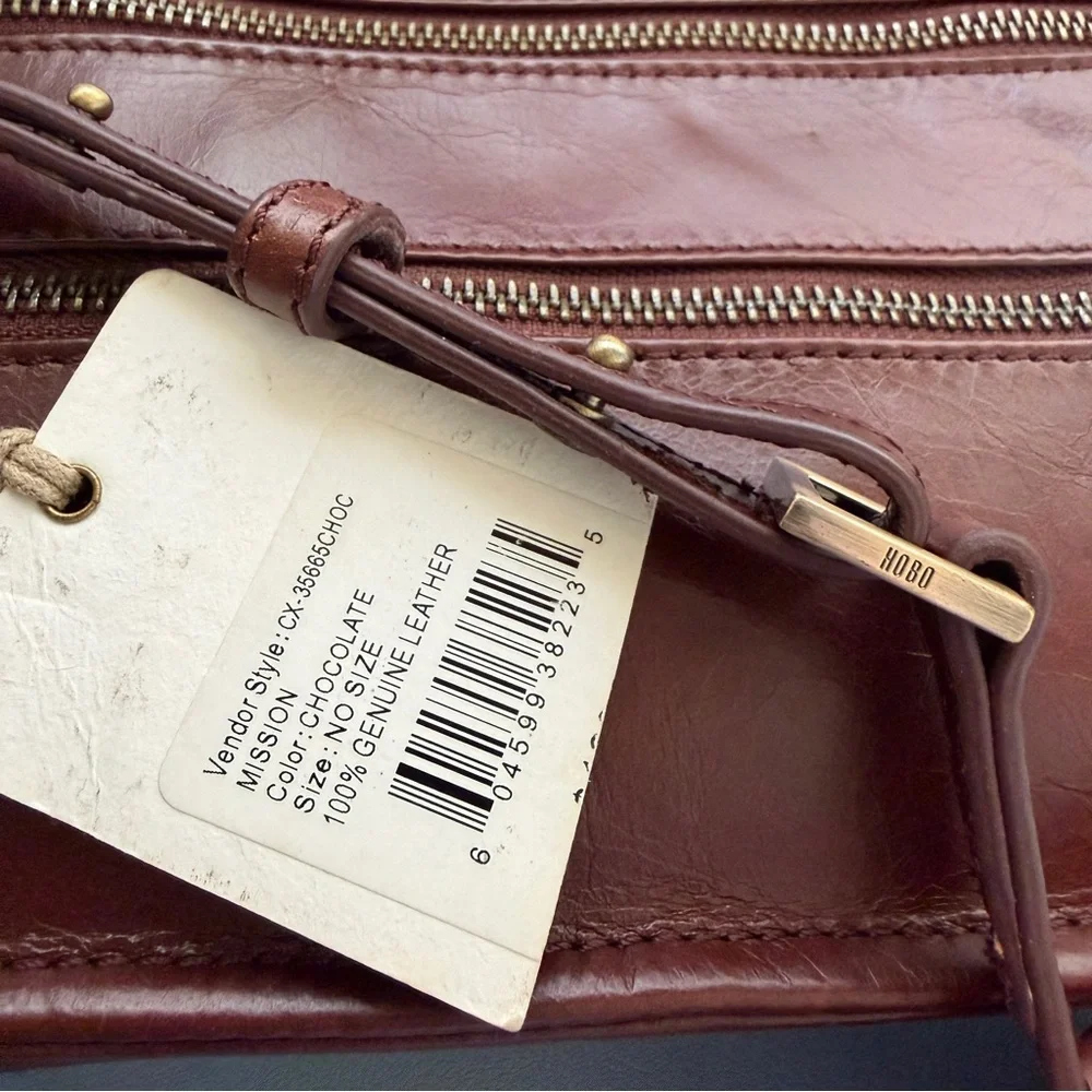 New Hobo International Mission Chocolate Brown Leather Crossbody Bag - Picture 6 of 11